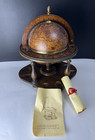 Vintage Old World Globe 8 Pipes Wooden Rack Stand   Built-in Humidor From Italy