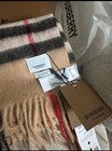 Burberry Cashmere Checkrectangle Scarf Beige Black Red 