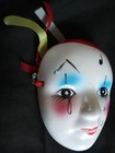 Vintage Mardi Gras Porcelain Ceramic Painted Face Mask Collectible Wall Hanging
