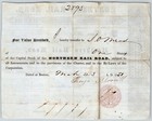 1848 Boston  Ma Northern Railroad Stock Certificate No  3867 For 1 Share