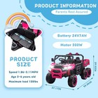 24v Kids Ride On Electric Car Utv W remote  Led  Battery Power Wheels Truck pink