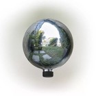 12  Glass Gazing Globe Silver - Alpine Corporation  Outdoor Decorative Sphere