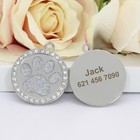 Personalized Dog Tags Paw Rhinestone Pet Cat Id Name Tag Engraved Free Hair Bows