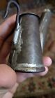 Antique Early Primitive Metal Tin Pa Long Burner Miners Oil Lamp 4 