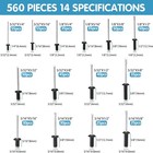 560pcs Pop Rivets Assortment Kit Aluminum Blind Rivets 14 Sizes Blind Rivet Set