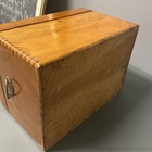 Antique Hand Made Wood Box Storage Dovetail Corners Keyhole Flip Top