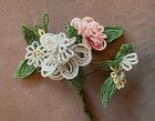 Vintage French Seed Bead Flowers Handmade Beautiful     