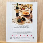 1991 Cunard Cruises Legendary Meals Vintage Print Ad Meals Advert Art