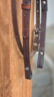 Vintage Western Browband Headstall Engraved Nickel Silver Trim Possibly Circle Y