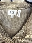 Bke Women s Gray Waffle-knit Button-front Collared Long Sleeve Sweater M