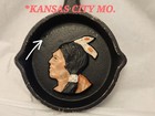 Vintage Miniature Cast Iron Skillet Kansas City Mo Native Chief Head 4 75 