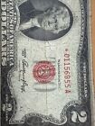 1953 A   Star  2 Two Dollar Usn Legal Tender Note Red Seal Circ