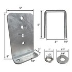 8 Pack 8  Galvanized L-type Bunk Bracket Kit For Boat 8 Inches  Silver 