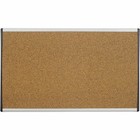 Quartet Arc Bulletin Board - 18  Height X 30  Width - Cork Surface - Aluminum
