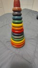 Vintage Retro Holgate Wood Rainbow Stacking Toy Rings 