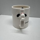 Vintage 60   s White Peanuts Dimensional Coffee Mug With  sleeping Snoopy On Handle