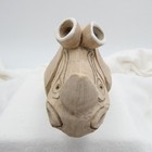 Artesania Rinconada Rhino Rhinoceros With Bird Figurine Uruguay Signed 1980s Vtg