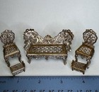Antique Dollhouse Victorian Parlor German Metal Furniture Babette Schweitzer