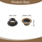 100set Grommets Eyelets Kit 6mm Brass Eyelets With Washers  Brown
