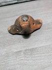 Pre-columbian Style 5  Red Clay Ocarina Art Pottery Turtle Effigy Flute Whistle