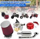 212cc Racing Carburetor Exhaust Header Muffler Stage 2 Kit For Predator A-red