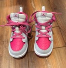 Nike Jordan 1 Mid Toddler Shoes Featuring A Distinctive  fire Pink  Colorway Wit