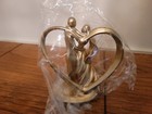 Vintage Bella Novia- Gold Bride   Groom Wedding Cake Topper