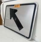 Authentic Traffic Road Street Highway Sign Black 45 Arrow Left 21  X 15  8-47