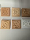 Lot Of 10 Pine Wood Corner Block Bullseye Rosettes 3 1 2  Free Ship 2 Are Primed