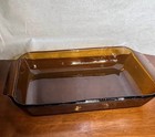 Vintage Anchor Hocking Fire King Amber Casserole Pan  432 1 1 2 Qt 