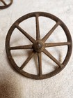 Lot Of 4 Antique Cast Iron Wheel Toy Wagon Tractor Car Train 10 Spoke 1 3 4 