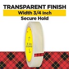Scotch Transparent Glossy Finish Tape  3 4 X 2592 Inches  3 Inch Core  2 Roll   