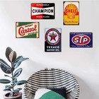 Retro Tin Signs Gas Motor Oil Signs 5pcs Vintage Metal Signs Posters For Garage 