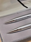 Vintage Zippo Ballpoint Pen And Pencil Set With Case Silver Tone