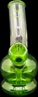 5  Green Curved Neck Glass Tobacco Mini Hookah Water Pipe Bong With Screens 