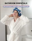 Lined Shower Caps For Women  Triple Layer Large Reusable Shower Caps