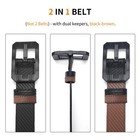 Big Buckle Reversible Leather Belt   Tsa Approved  Hypoallergenic  Non-metal    