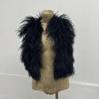 Vintage Black Mongolian Lamb Cropped Knit Vest