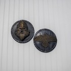 Vintage Viking Norse Warrior   Celtic Raven 9  Round Heavy Plaster Wall Plaques
