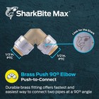 Sharkbite Max 1 2 Inch 90 Degree Elbow  Push To Connect Brass In   