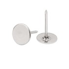 Furniture Metal Round Flat Head Upholstery Tack Nail Silver Tone 7 16  Dia 50pcs