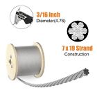 500ft 3 16  T316 Stainless Steel Cable Marine Grade Decking Railing Cable W 7x19