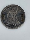 1854 Seated Liberty Quarter Dollar Love Token