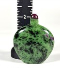 Natural Green Ruby Zoisite Snuff Bottle Crystal Carving Heart Chakra Anyolite