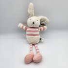 Lot Of 2 Jellycat Bredita Bunny Chime   Soother Comforters Pink Stripe Plush