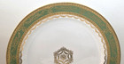 Antique Gda France Limoges Green Gold Gilt Elegant 8 5  Luncheon Plates Lot Of 6