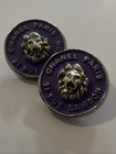 Chanel 2 Buttons  Purple  Silver Tone 18mm  Set Of 2