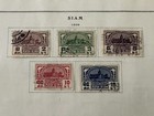 Siam 1922   1940 Used Stamp Album Page Front   Back     Rama Vii  1939 Temple Issue