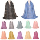 Muslim Women Long Shawl Wrap Scarf Hijab Hot Drilling Arab Scarve Stole 170 75cm
