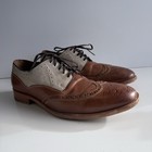 Johnston   Murphy Wingtip Dress Shoes 27-1102 Brown White Leather Mens Size 9 5